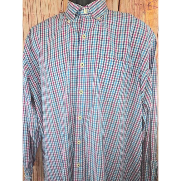 Peter Millar Mens Dress Shirt XL Long Sleeve Button-Down Check - Picture 3 of 7